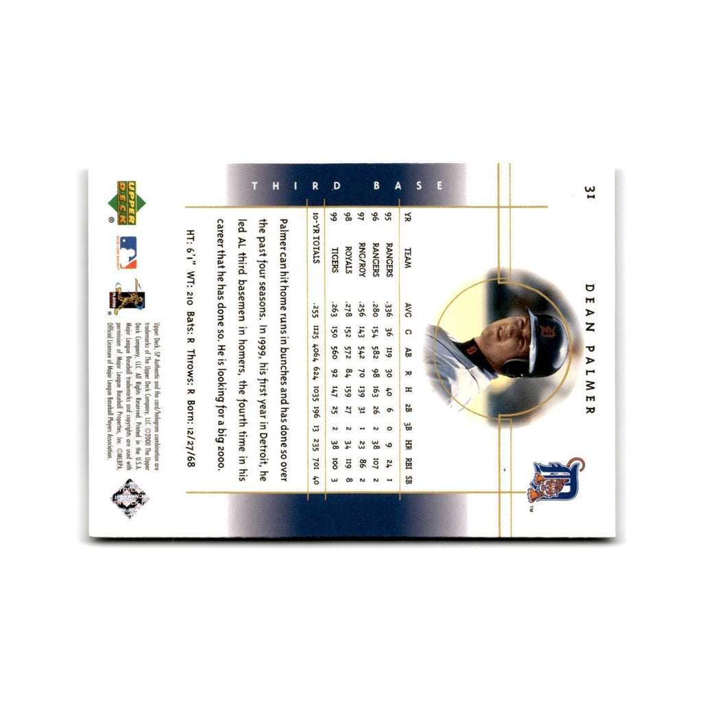 2000 SP Authentic Dean Palmer Tigers #31