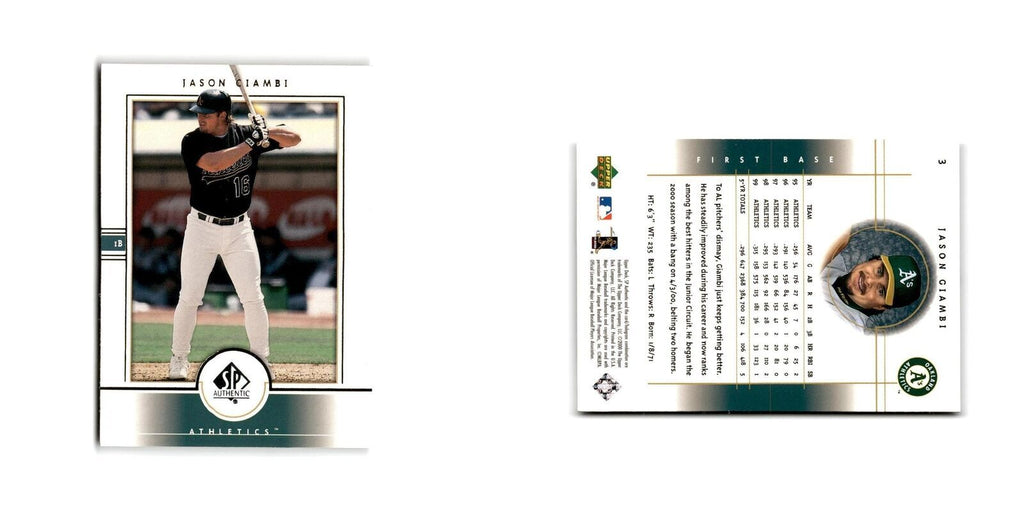 2000 SP Authentic Jason Giambi Athletics #3