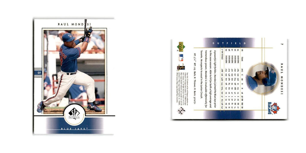2000 SP Authentic Raul Mondesi Blue Jays #7