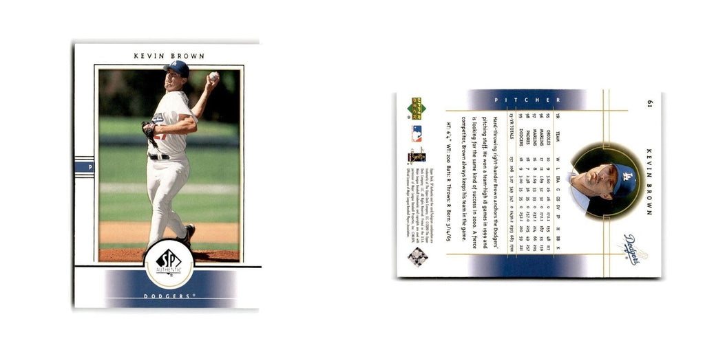 2000 SP Authentic Kevin Brown Dodgers #61