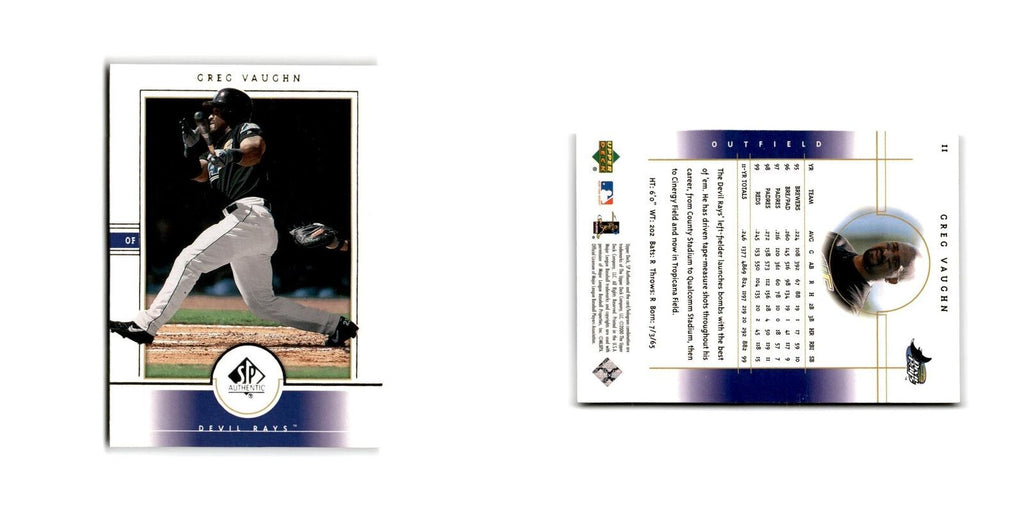 2000 SP Authentic Greg Vaughn Rays #11