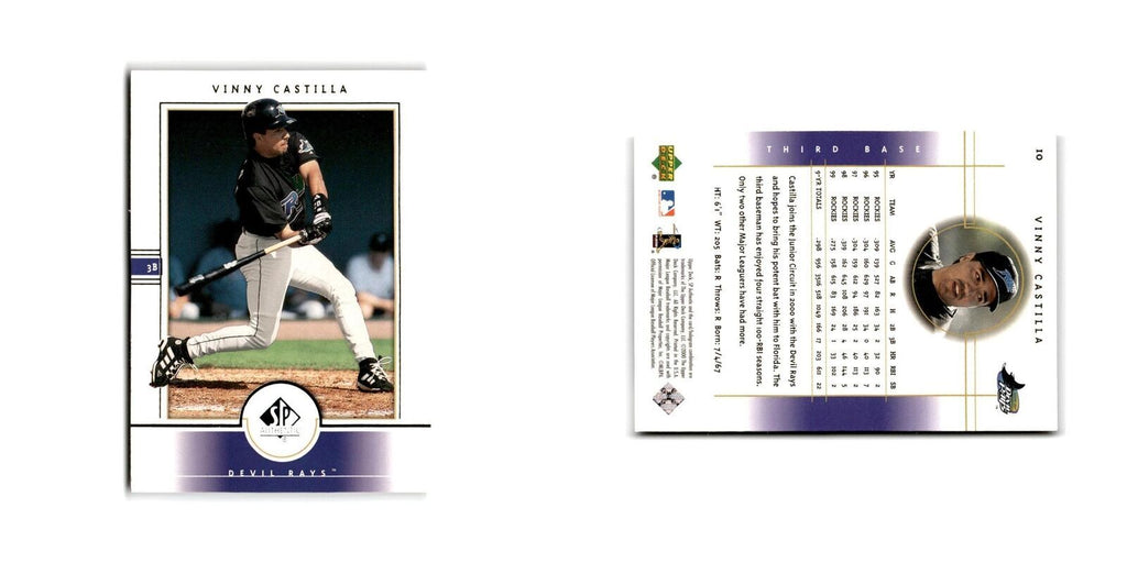2000 SP Authentic Vinny Castilla Rays #10