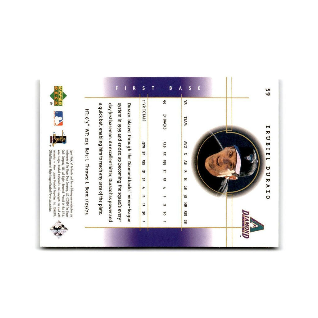2000 SP Authentic Erubiel Durazo Diamondbacks #59