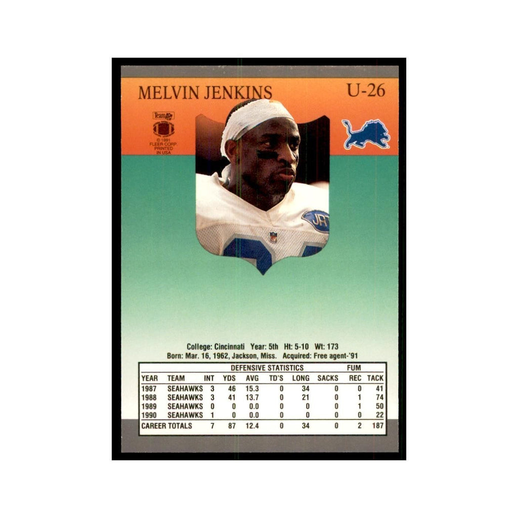 1991 Fleer Update Melvin Jenkins Football Cards #U-26