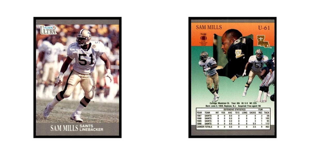 1991 Fleer Update Sam Mills Football Cards #U-61
