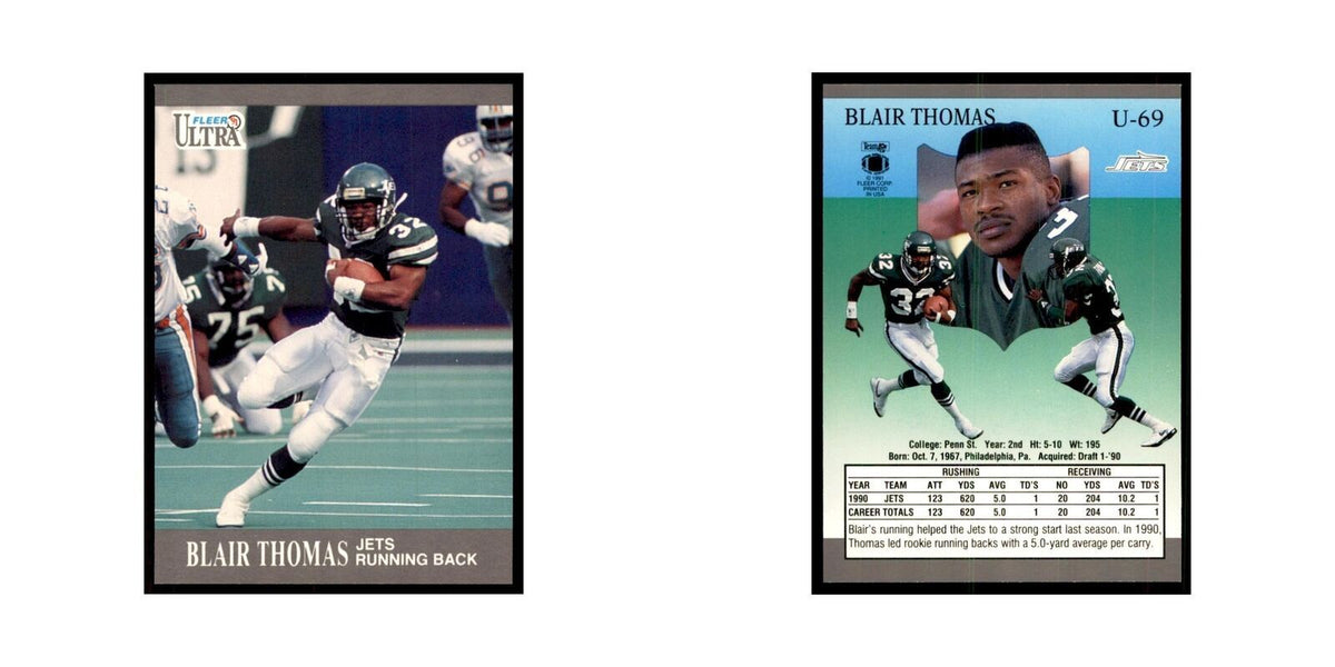 1991 Fleer Update Blair Thomas Football Cards #U-69
