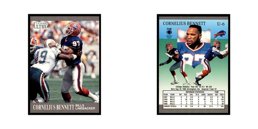 1991 Fleer Update Cornelius Bennett Football Cards #U-6