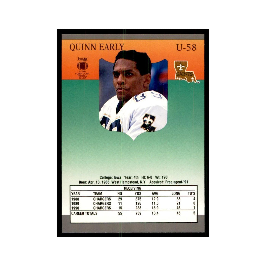 1991 Fleer Update Quinn Early Football Cards #U-58
