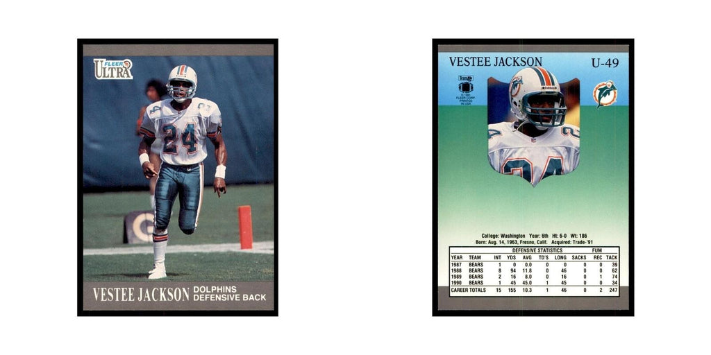 1991 Fleer Update Vestee Jackson Football Cards #U-49