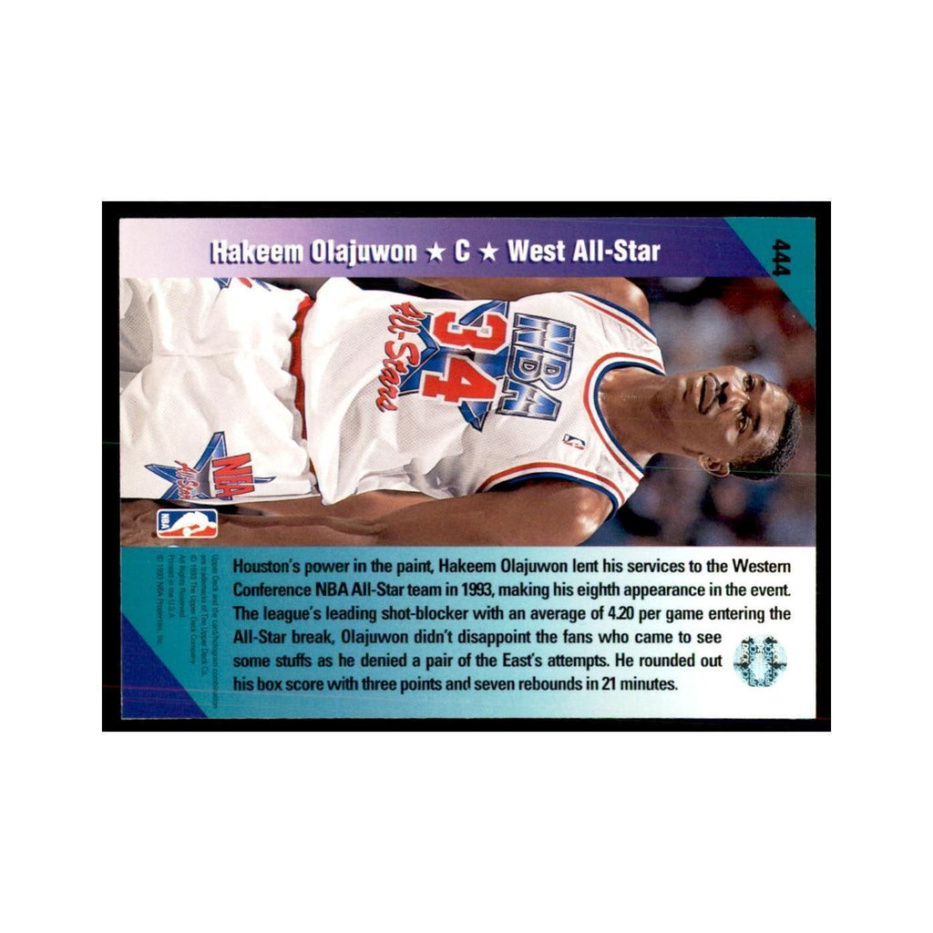 1992 Upper Deck Hakeem Olajuwon Basketball Cards #444