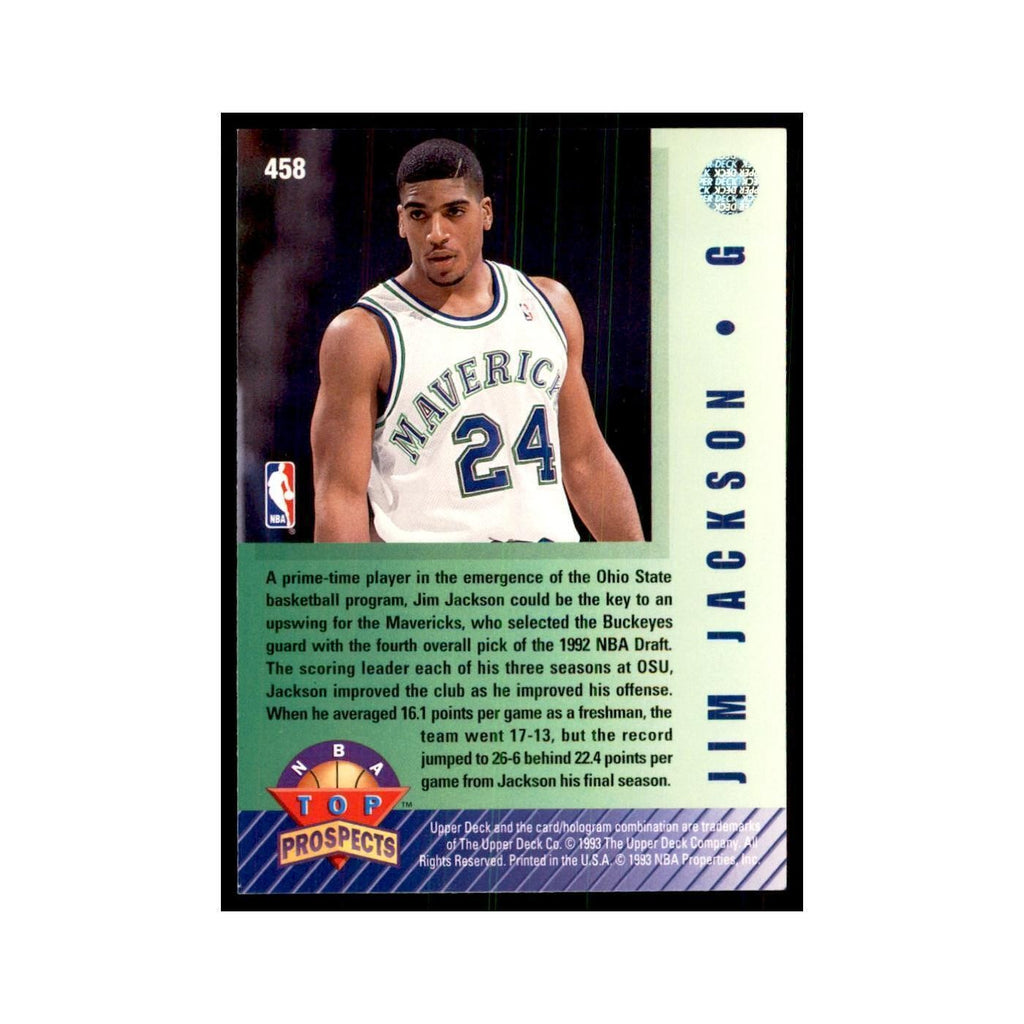 1992 Upper Deck Jim Jackson Basketball Cards #458