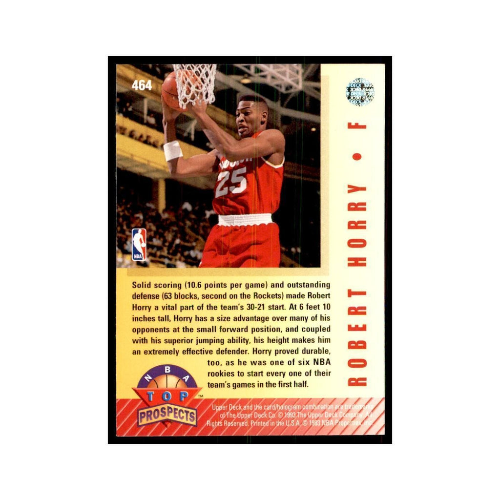 1992 Upper Deck Robert Horry Basketball Cards #464