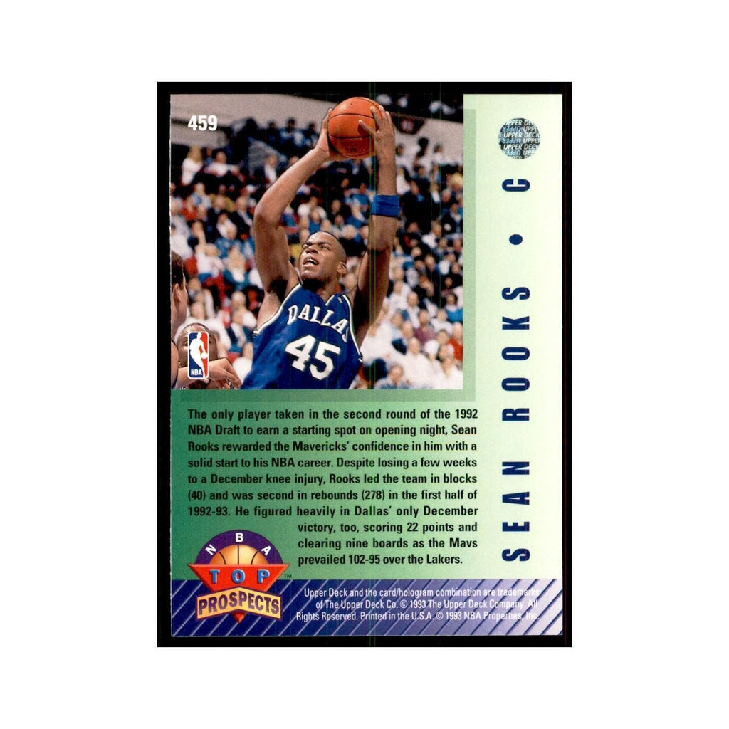 1992 Upper Deck Sean Rooks Basketball Cards #459