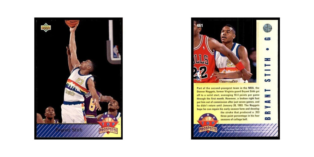1992 Upper Deck Bryant Stith Basketball Cards #461