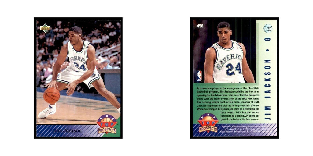 1992 Upper Deck Jim Jackson Basketball Cards #458