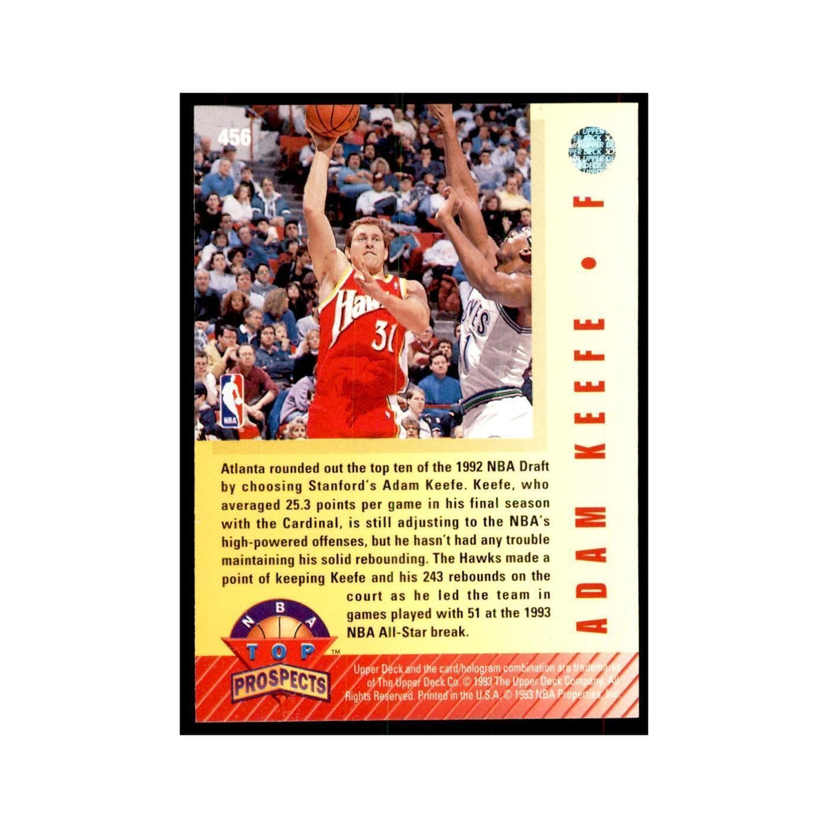 1992 Upper Deck Adam Keefe Basketball Cards #456