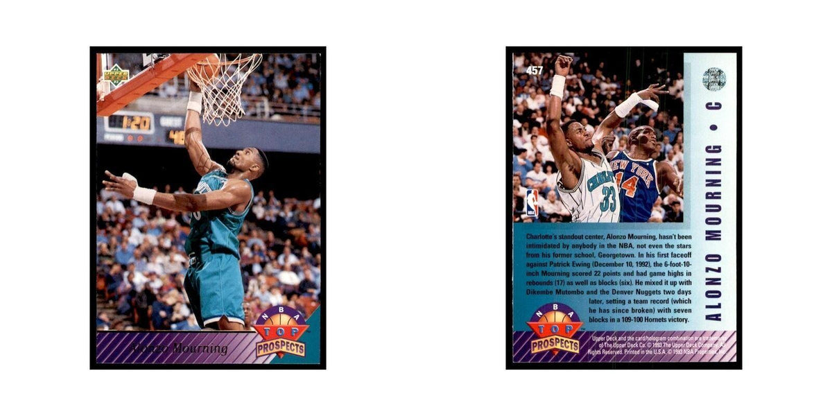 1992 Upper Deck Alonzo Mourning Basketball Cards #457