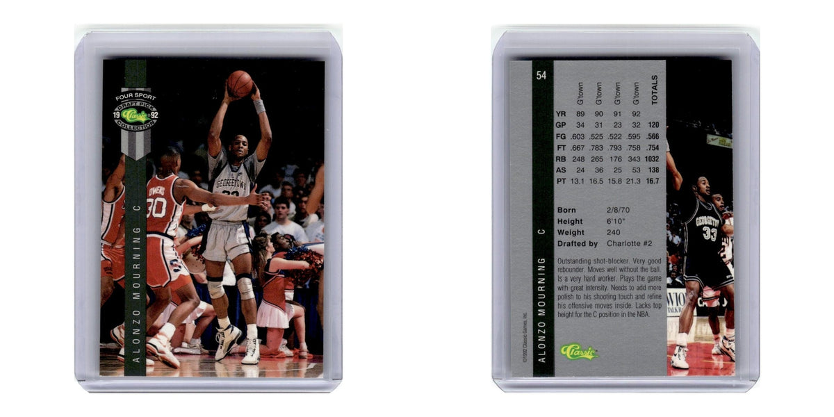 1992 Classic Draft Alonzo Mourning #54
