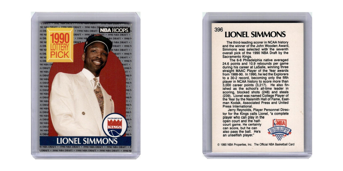 1990 Hoops Lionel Simmons RC Kings #396