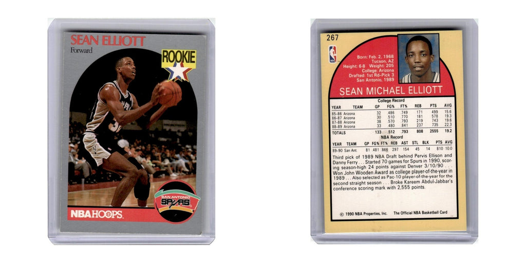 1990 Hoops Sean Elliott RC Spurs #267
