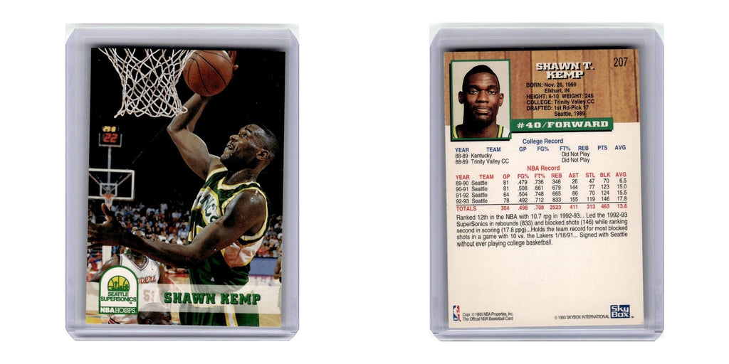 1993 Hoops Shawn Kemp Seattle SuperSonics #207