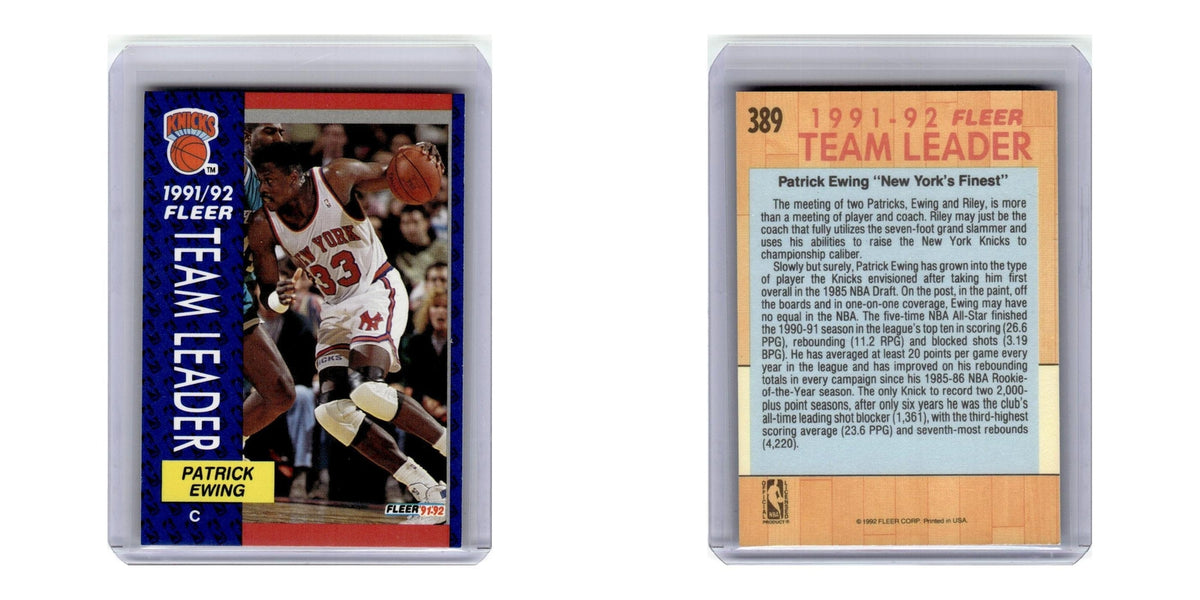 1991 Fleer Patrick Ewing Knicks #389