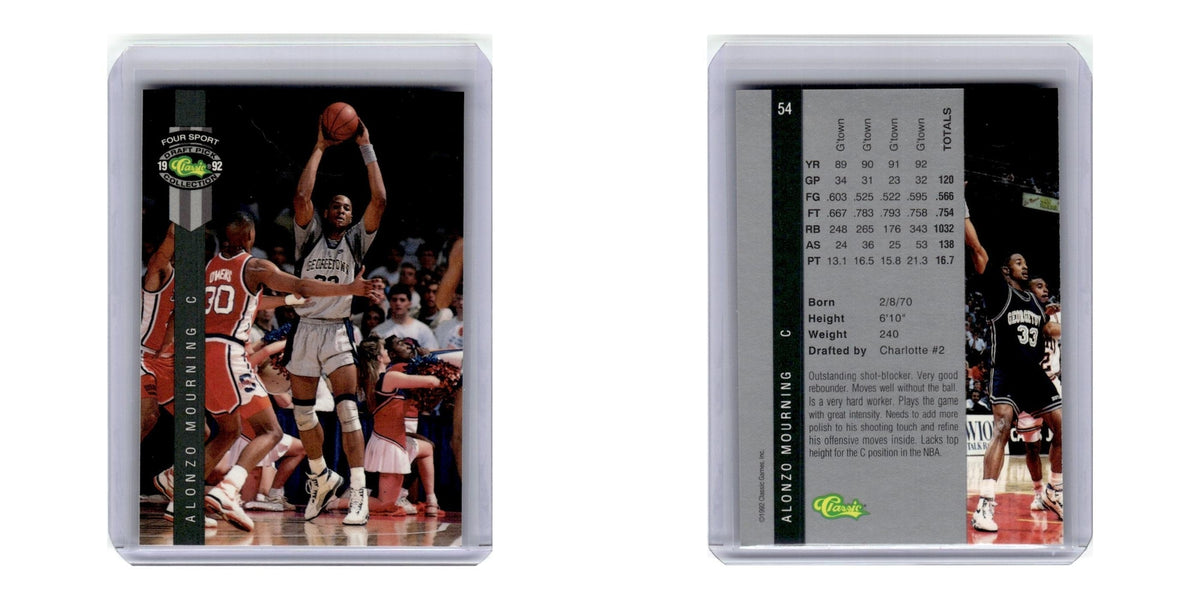 1992 Classic Draft Alonzo Mourning #54