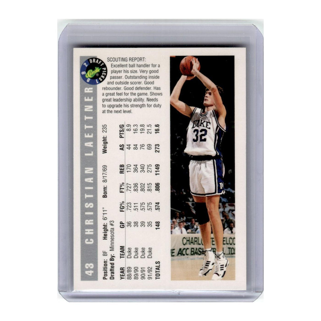 1992 Classic Draft Christian Laettner #43