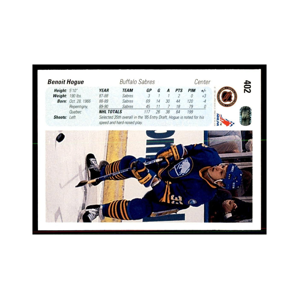1990 Upper Deck Benoit Hogue Hockey Cards #402