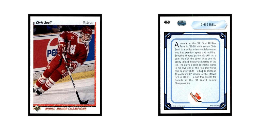 1990 Upper Deck Chris Snell Hockey Cards #468
