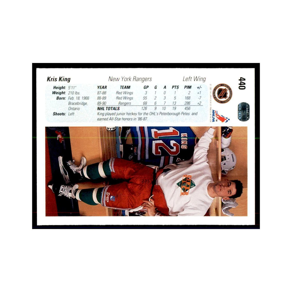 1990 Upper Deck Kris King Hockey Cards #440