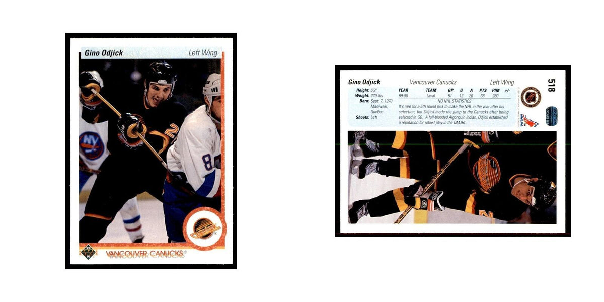 1990 Upper Deck Gino Odjick Hockey Cards #518