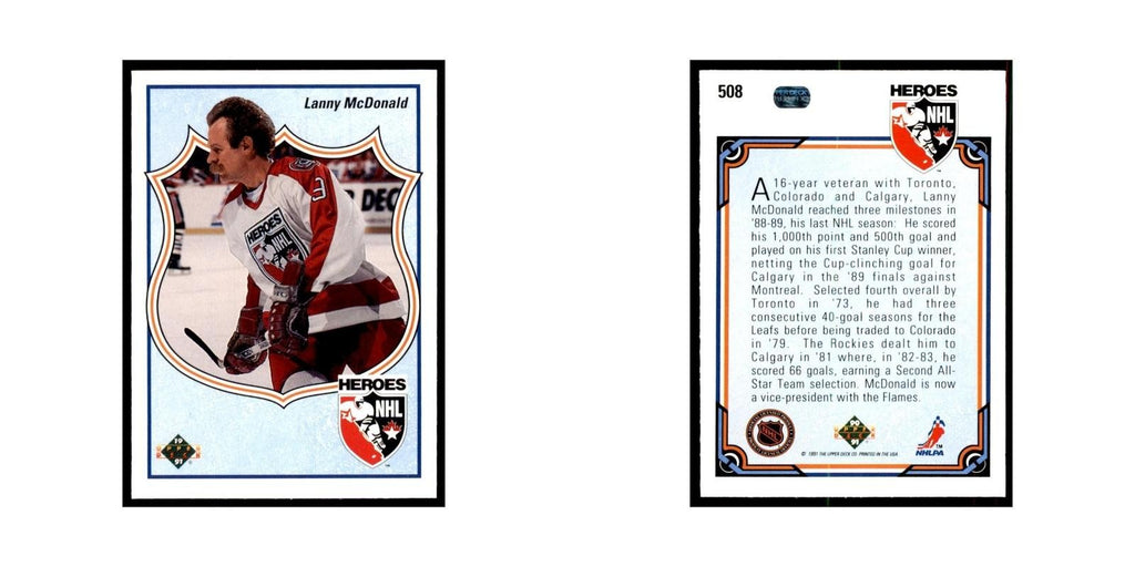 1990 Upper Deck Lanny McDonald Hockey Cards #508
