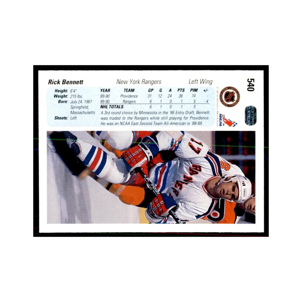 1990 Upper Deck Rick Bennett Hockey Cards #540