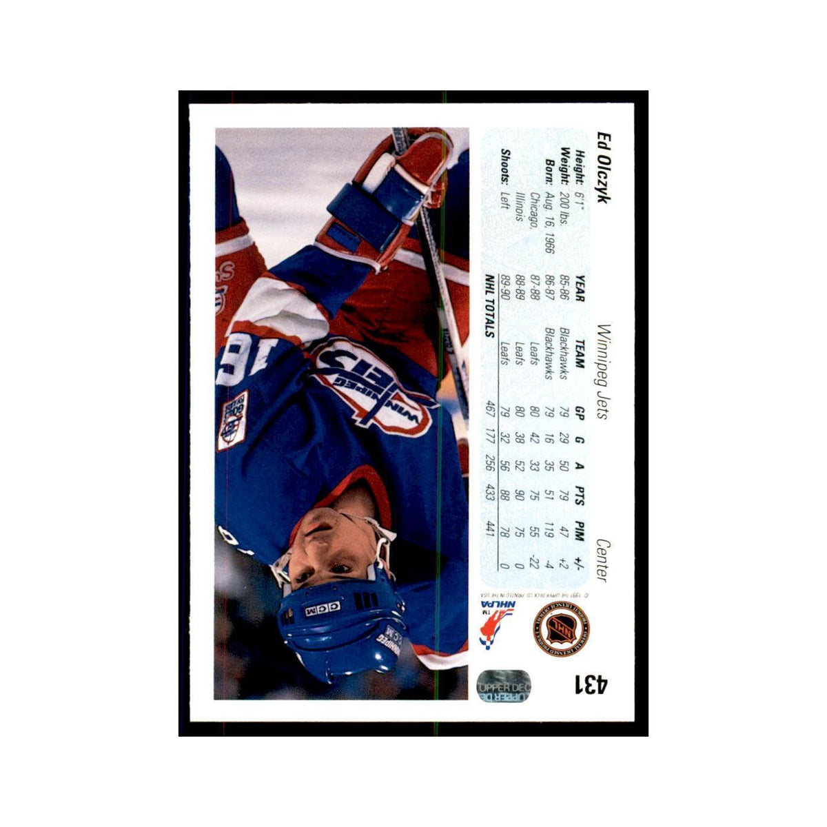 1990 Upper Deck Ed Olczyk Hockey Cards #431