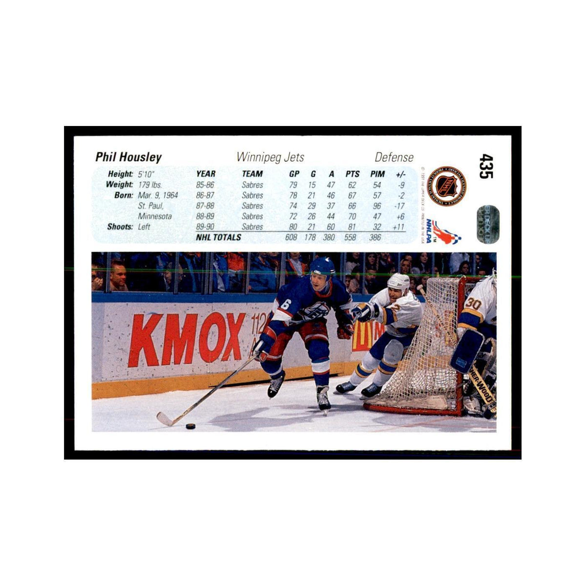 1990 Upper Deck Phil Housley Hockey Cards #435