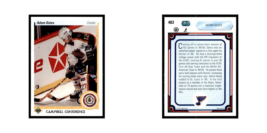 1990 Upper Deck Adam Oates Hockey Cards #483