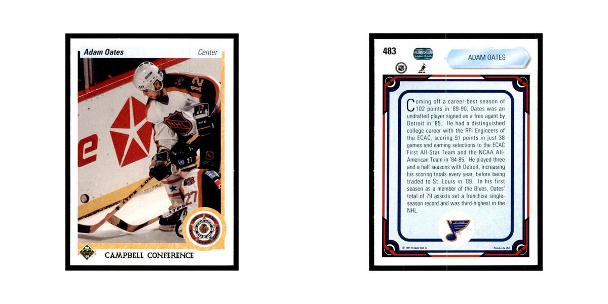 1990 Upper Deck Adam Oates Hockey Cards #483