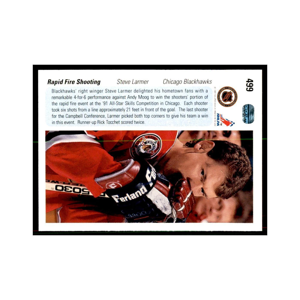 1990 Upper Deck Steve Larmer Hockey Cards #499