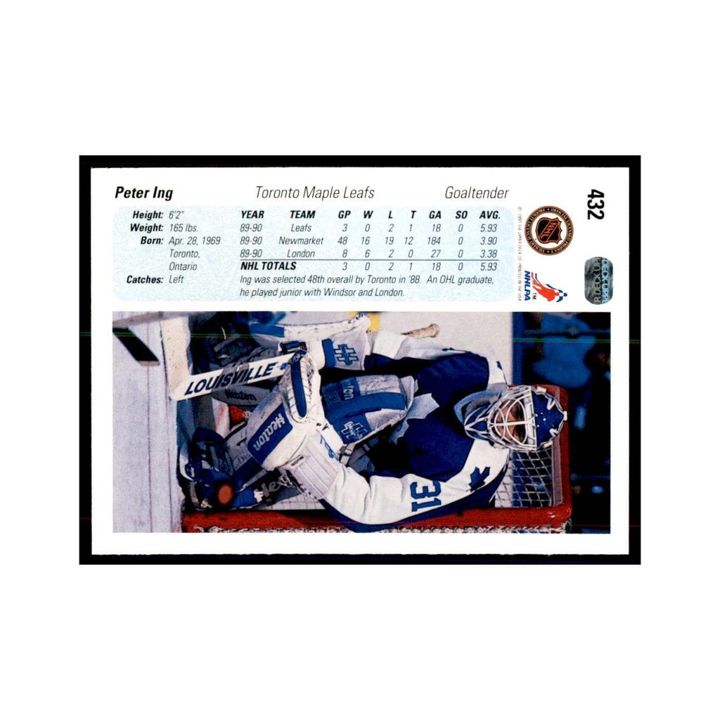 1990 Upper Deck Peter Ing Hockey Cards #432