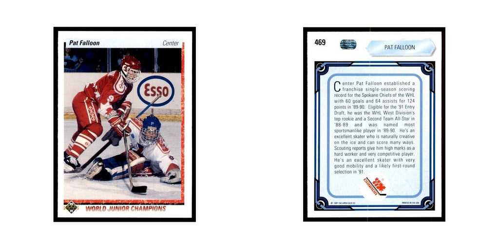 1990 Upper Deck Pat Falloon Hockey Cards #469