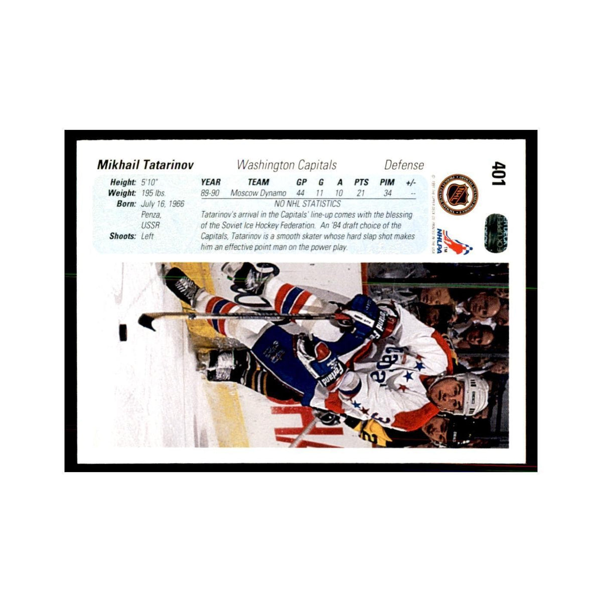 1990 Upper Deck Mikhail Tatarinov Hockey Cards #401