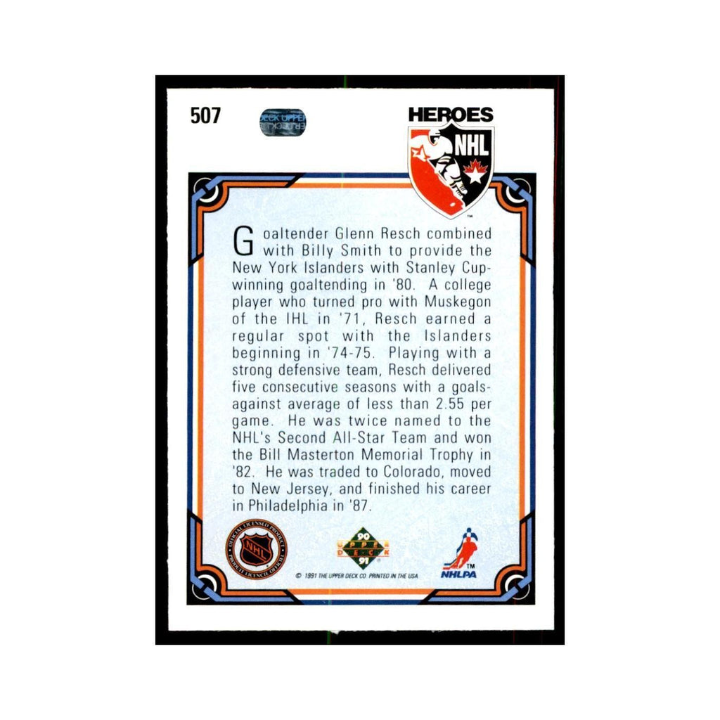 1990 Upper Deck Glenn Resch Hockey Cards #507