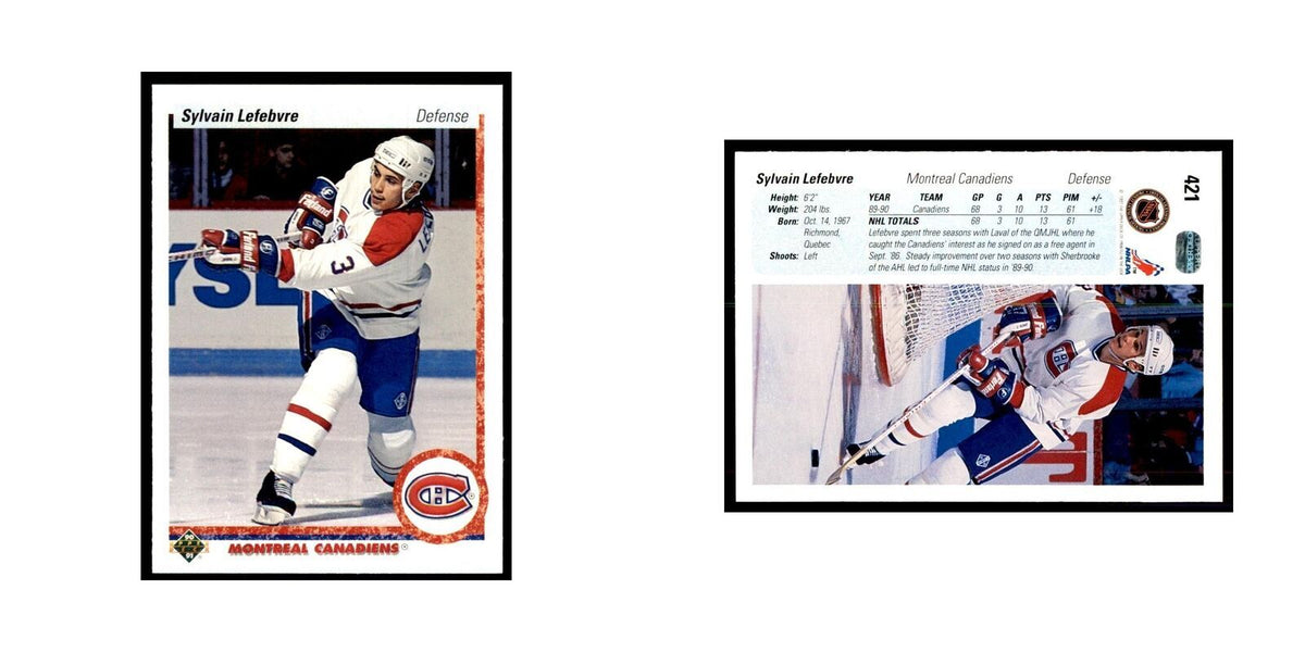 1990 Upper Deck Sylvain Lefebvre Hockey Cards #421