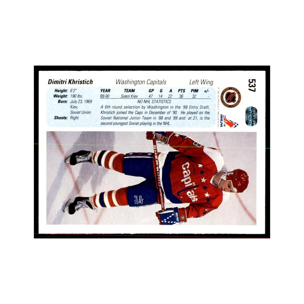 1990 Upper Deck Dimitri Khristich Hockey Cards #537