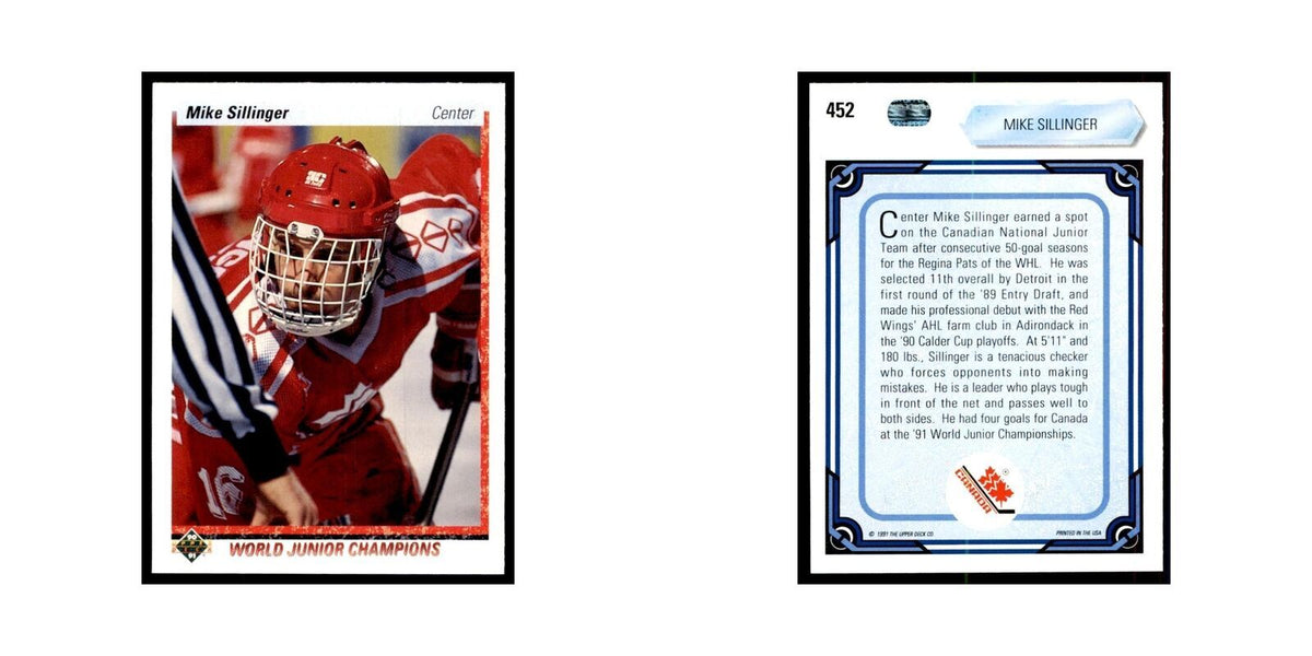 1990 Upper Deck Mike Sillinger Hockey Cards #452