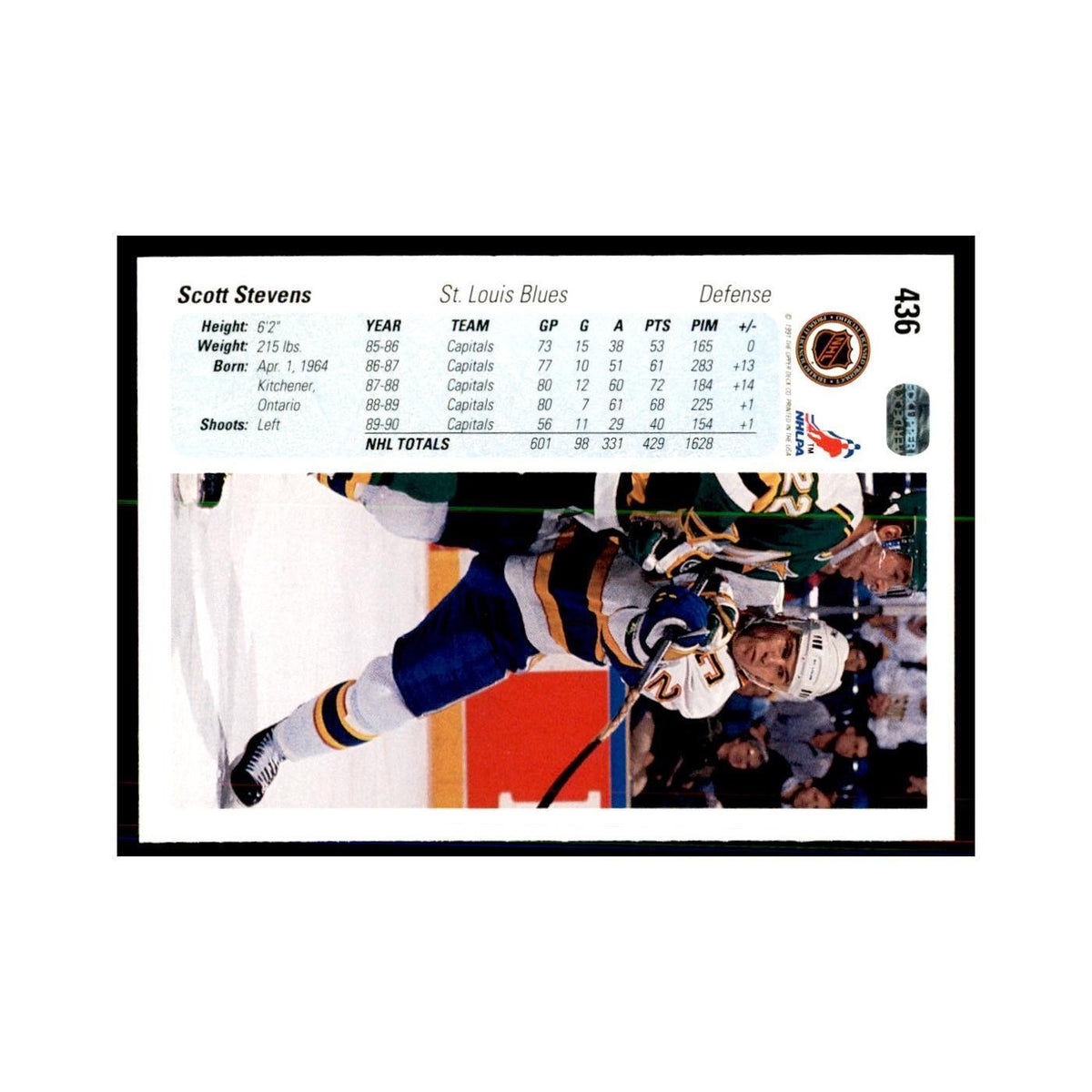 1990 Upper Deck Scott Stevens Hockey Cards #436