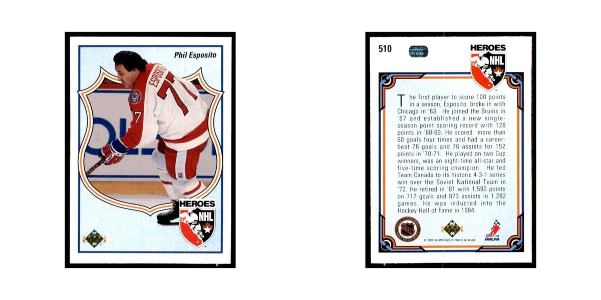 1990 Upper Deck Phil Esposito Hockey Cards #510