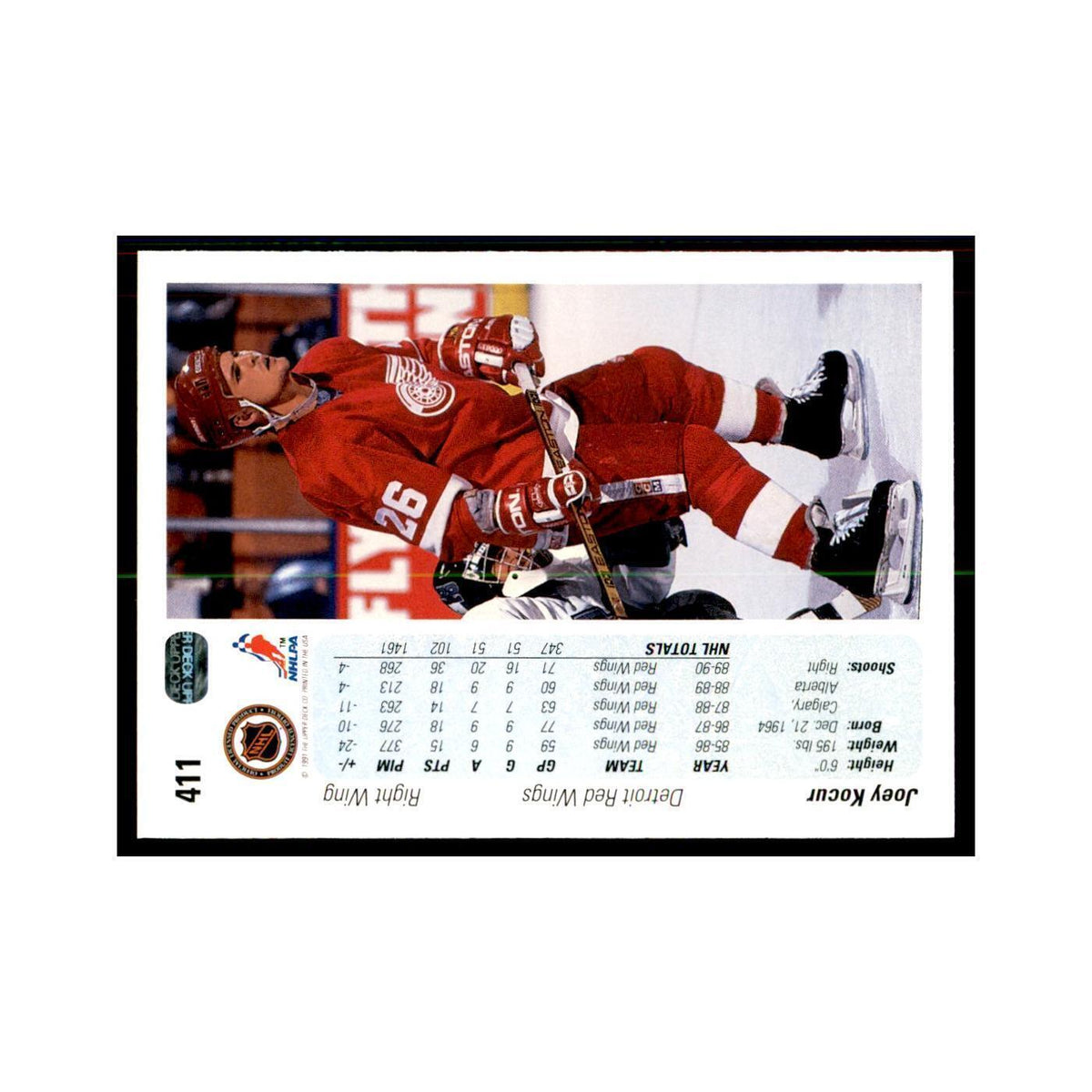 1990 Upper Deck Joey Kocur Hockey Cards #411