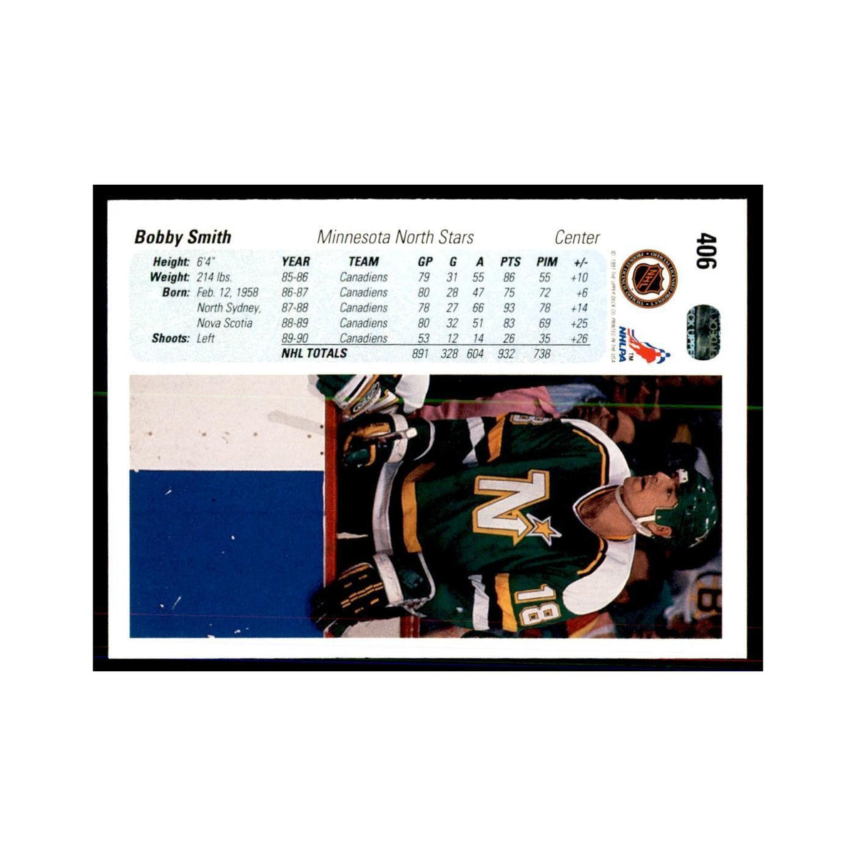 1990 Upper Deck Bobby Smith Hockey Cards #406
